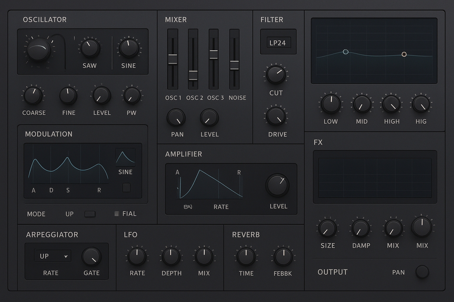 Professional VST plugin interface showing advanced audio effects and digital signal processing controls for music production and audio plugin development services